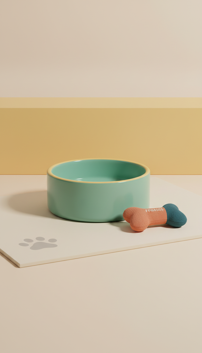 Minty Fetch Ceramic Food Bowl